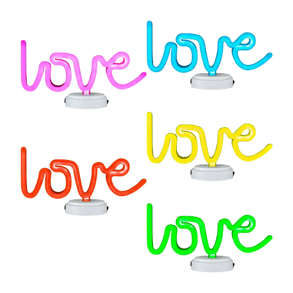 Lámpara letrero led decorativo de pilas en forma de leyenda love, variedad de tonos / lu6975