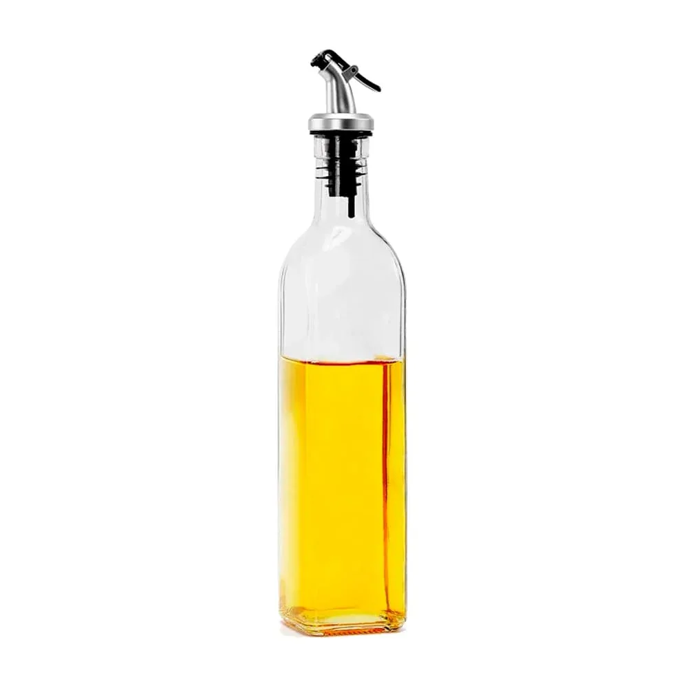 Botella dispensadora de aceite + 2 especieros de vidrio con tapa de plástico / 129496