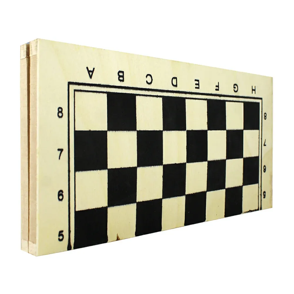 Tablero plegable grande de madera con fichas ajedrez 24x24cm / 240713