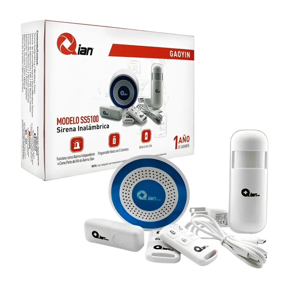 Kit de sirena inalámbrico bluetooth con sensor y controles + accesorios / gaoyin / pe-519
