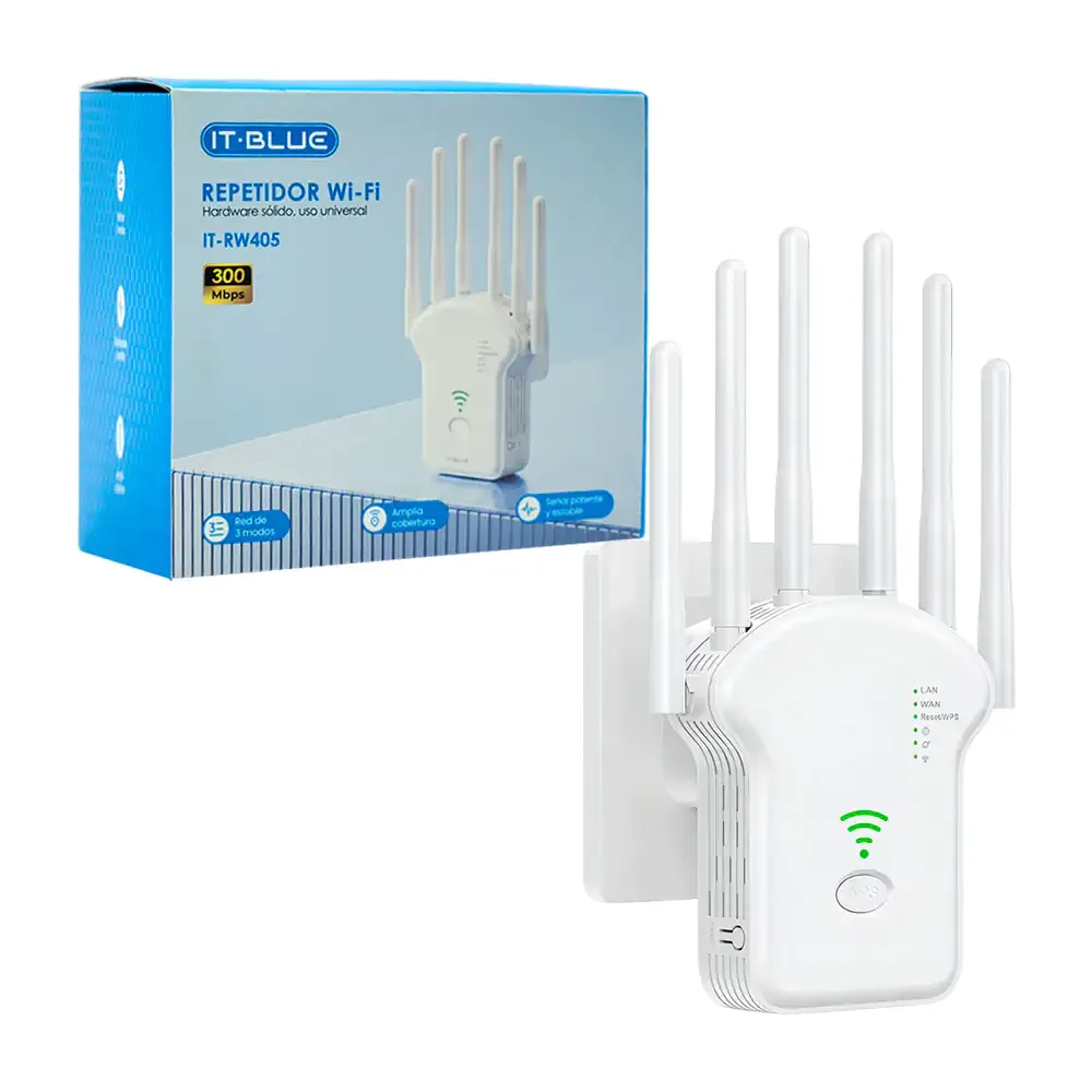 Repetidor wifi de 6 antenas con amplia cobertura y red de 3 modos / it-rw405
