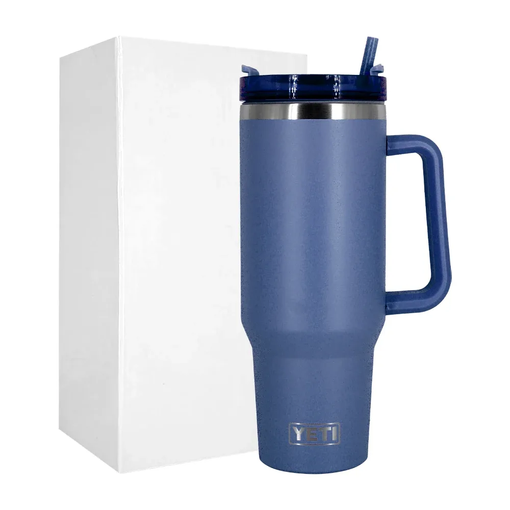 Termo liso de acero inoxidable con asa y capacidad de 40oz, variedad de colores / vsy
