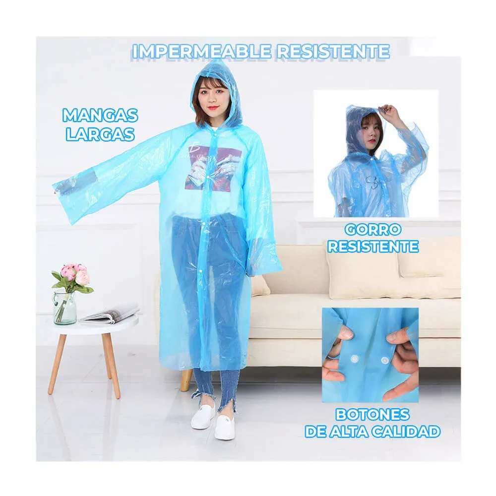 1pza Impermeable tipo poncho tamaño adulto para lluvia, variedad de colores / 1538