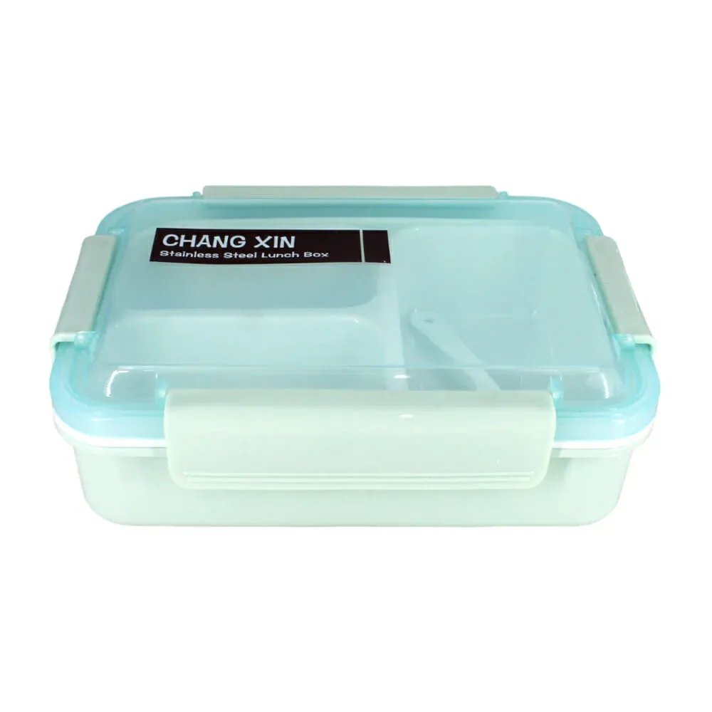 Tupper chang xin de 3 compartimientos con cuchara, variedad de colores / yy-i20