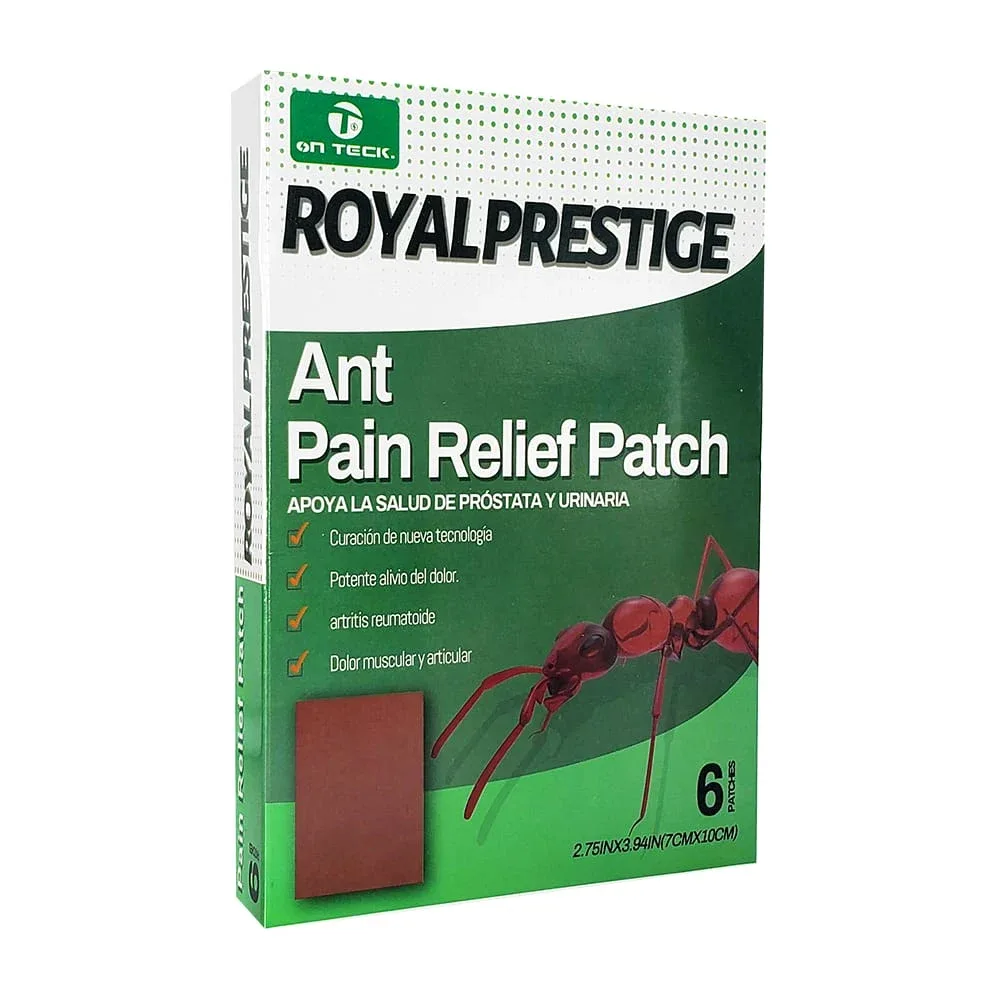 Paquete con 6 parches de extractos naturales para el dolor muscular, auxiliar en el dolor de próstata o dolor en vías urinarias / royal prestige