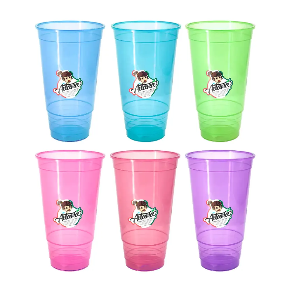 Vaso de plástico translucido aitana con capacidad de 1l, variedad de colores