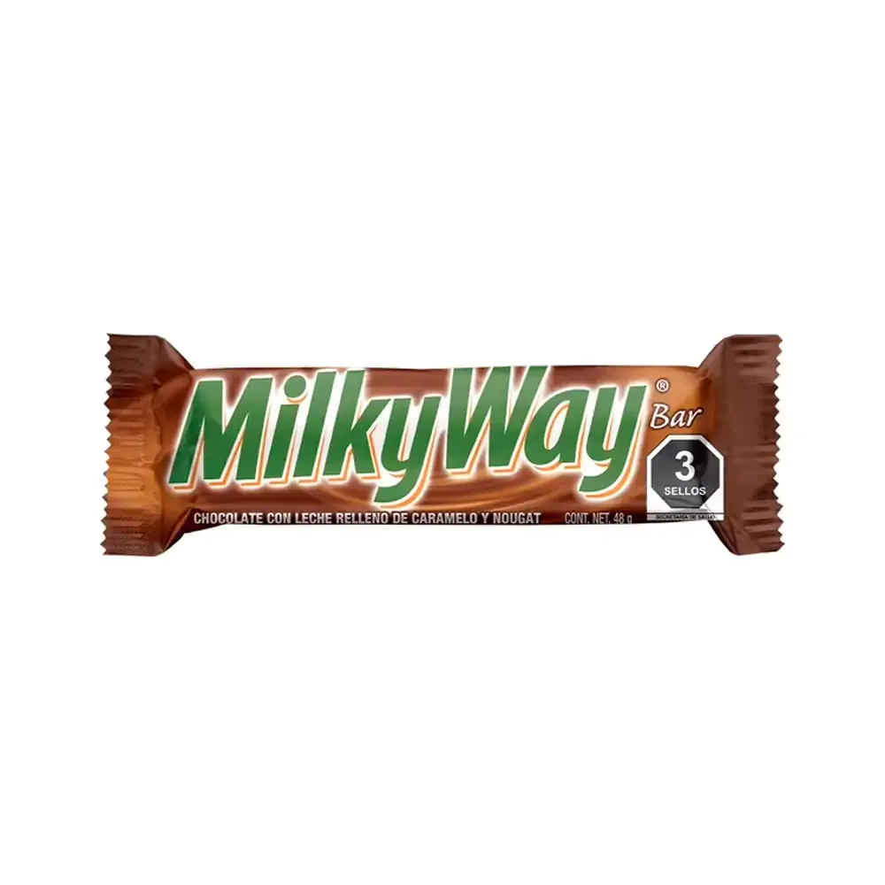 1pz barra de chocolate milkyway rellena de caramelo y nougat, 48g / 512200