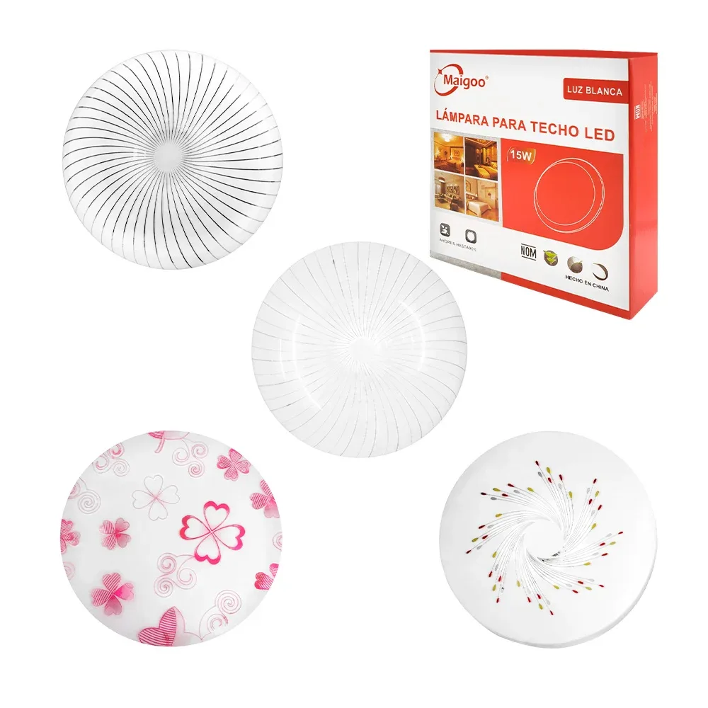 Lámpara de techo, 15w con luz blanca, redonda con diseño compacto, variedad