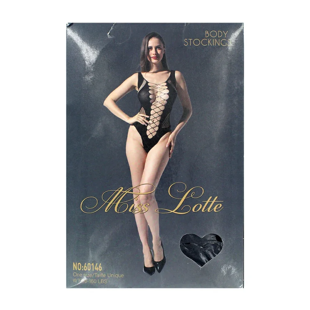 Lencería body unitalla de encaje miss lotte color negro / 60146
