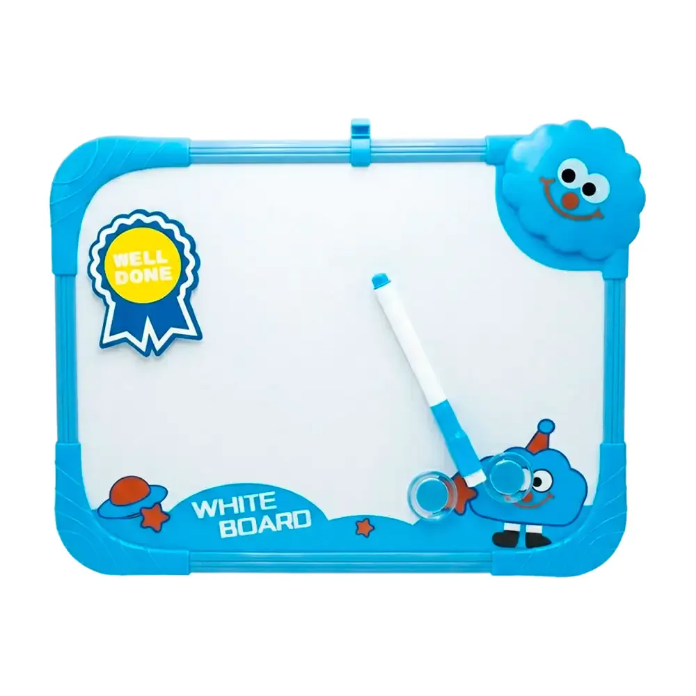 Pizarrón blanco doble cara infantil con diseño de nube, 27.5x34cm + plumón