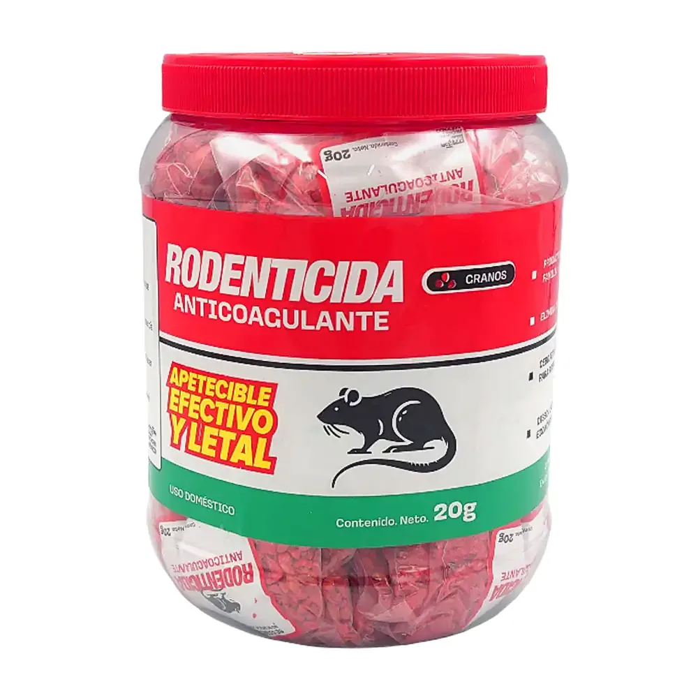 Vitro rodenticida con 50 sobres de veneno para ratas y ratones 20g c/u / k-208