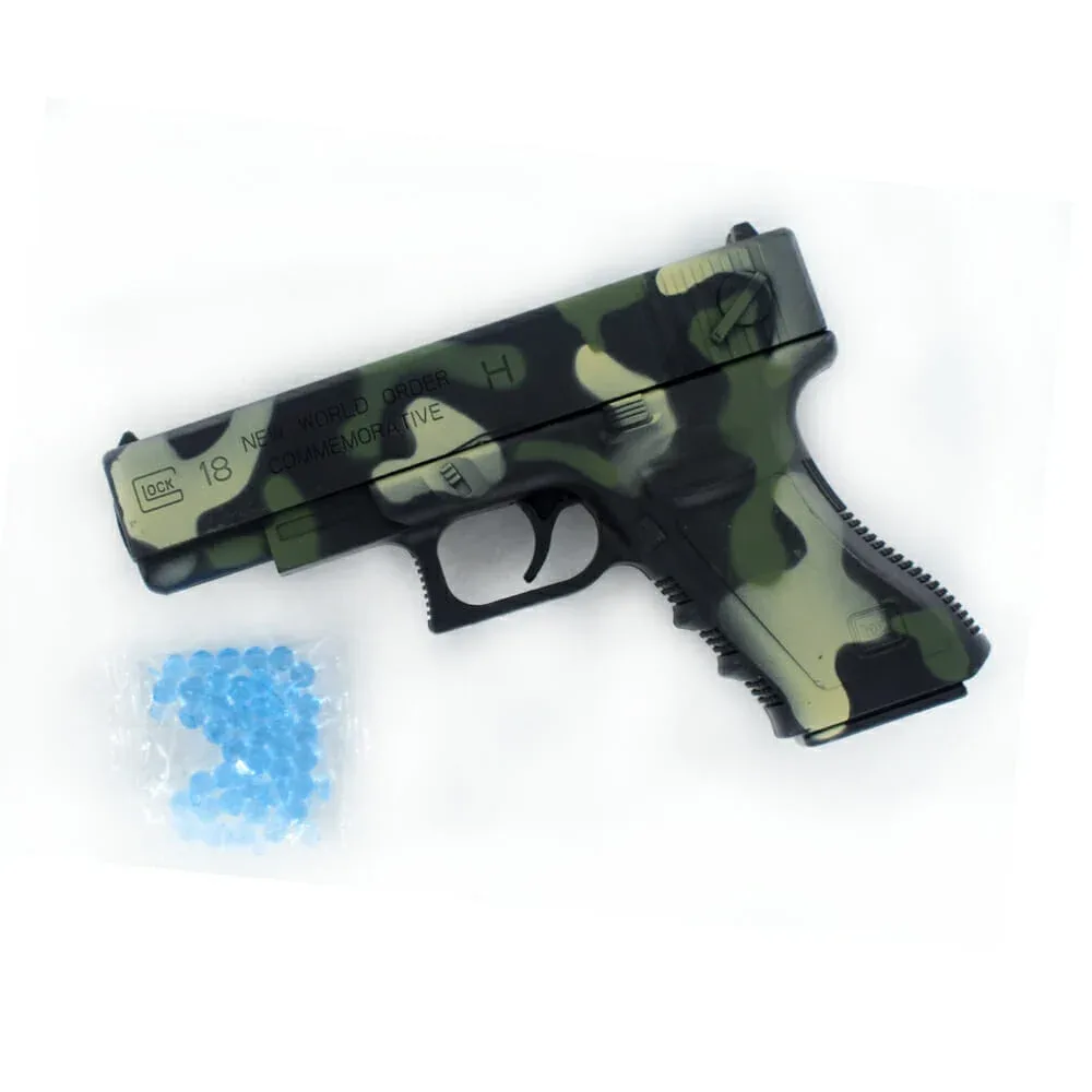 Pistola manual de juguete con diseño tipo camuflaje lanza bolitas de hidrogel / k-18