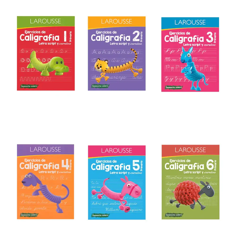 Libro de ejercicios para mejorar la caligrafía larousse con niveles de primaria, variedad