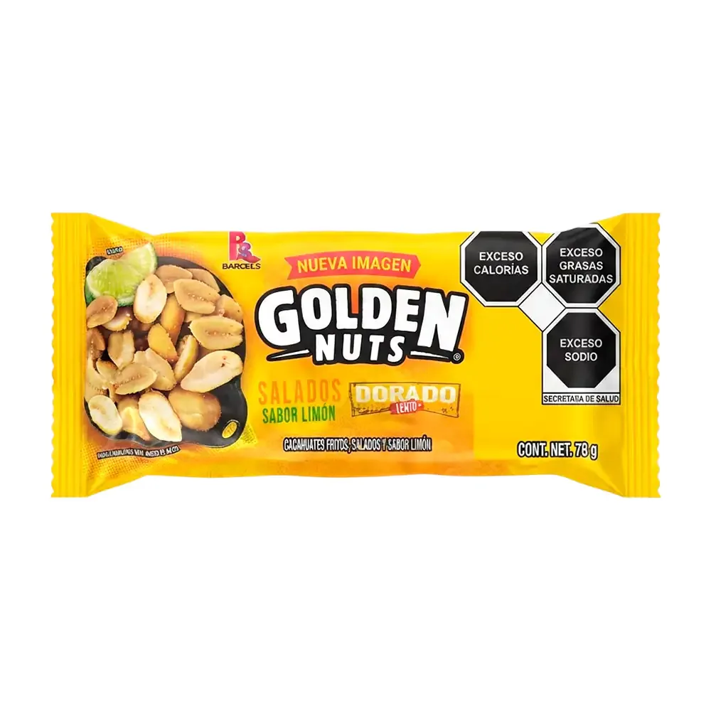 1pza cacahuates golden nuts, cacahuates fritos salados sabor limón, 78g / 029046