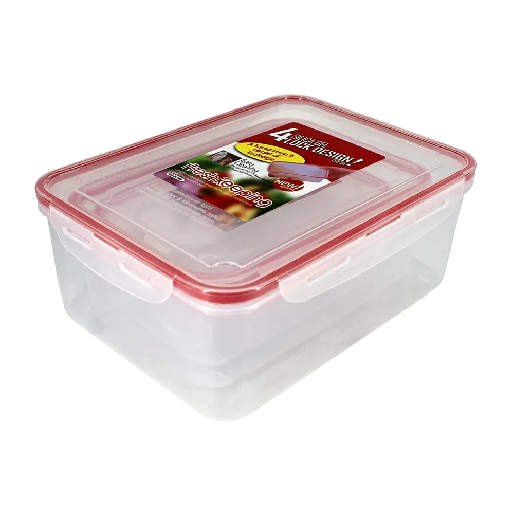 Juego de 4 tuppers recipientes rectangulares transparentes de plástico / 4 silica gel lock desing! fresh
