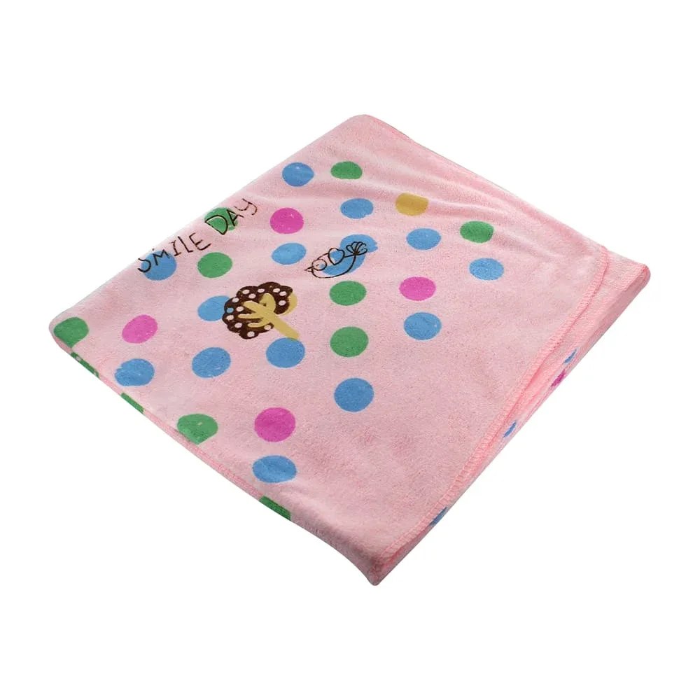 Toalla grande rectangular infantil con lunares de colores y diseño animado, variedad de colores / smile day / 7611-2