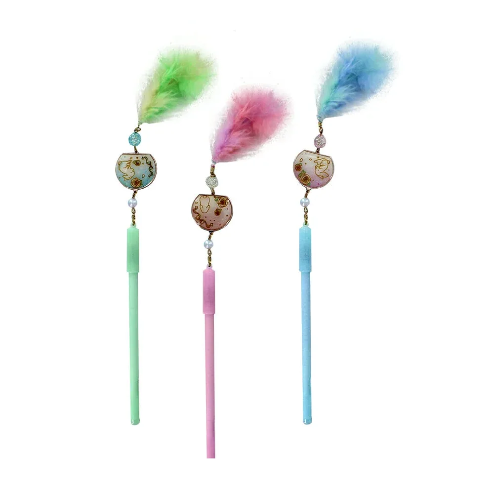1pza Pluma de gel con llavero + dije de conejo, variedad de colores hz-25-1