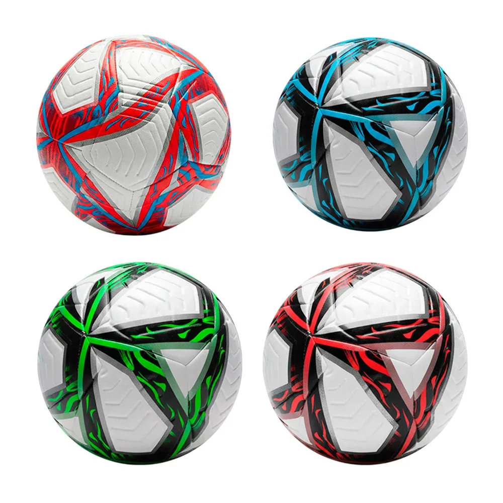 Balón de fútbol no.5 con diseño de líneas con triángulos + accesorios, variedad