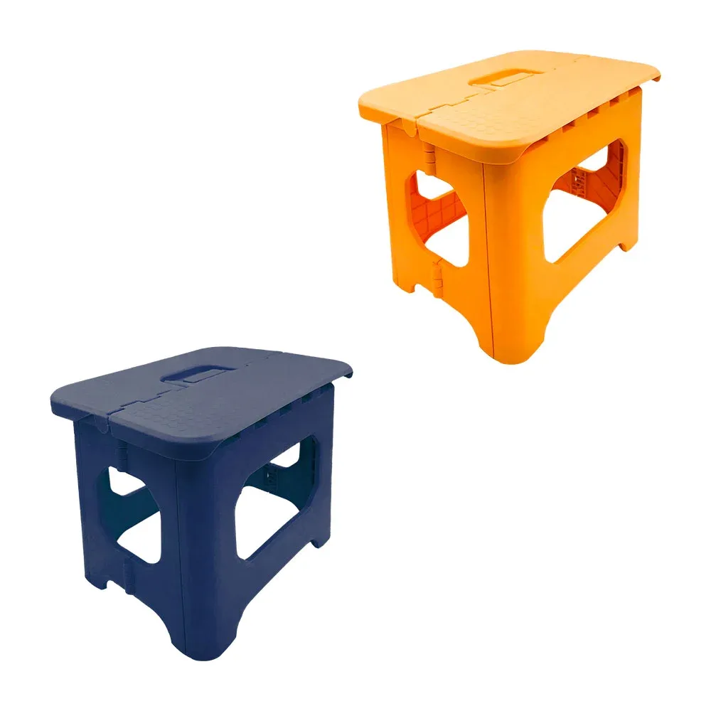 1pza Banco / silla plegable de plástico liso para niños, con asa agarradera, variedad de colores / 25x28cms / 17256