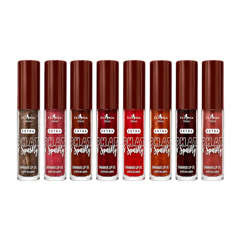 Shimmer lip oil italia deluxe, extra phat n sparkle, 4.5g, variedad de tonos