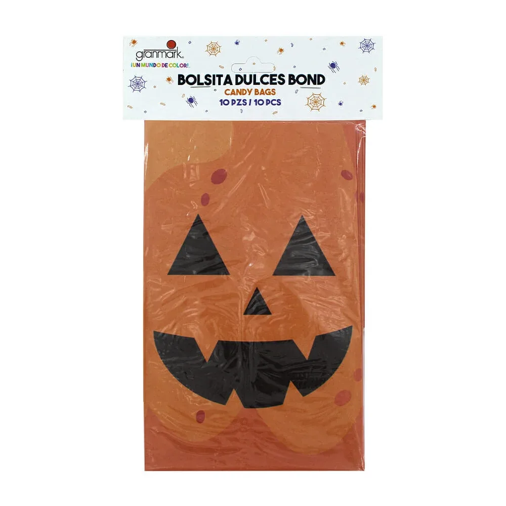 Paquete de 10 bolsas con diseño de halloween para dulces / candy bags / 498g-1