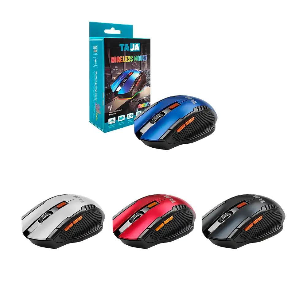 Mouse inalámbrico, diseño compacto de largo alcance + rgb, variedad de colores