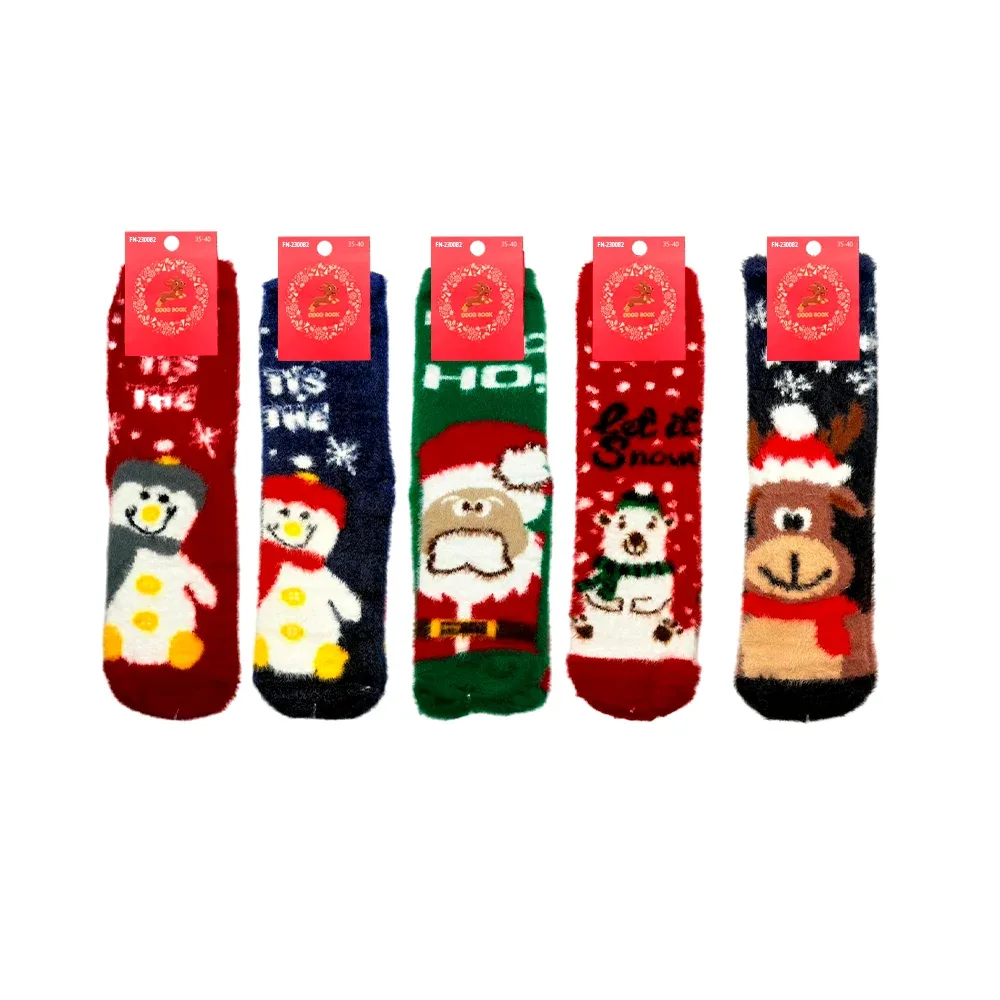 Par de calcetines talla 35-40, diseño de personajes navideños, variedad