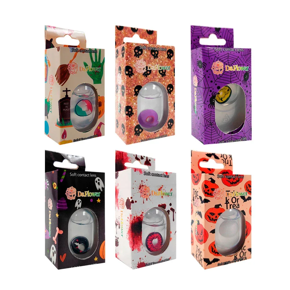Caja con par de pupilentes - lentes de contacto para halloween / ds.flower