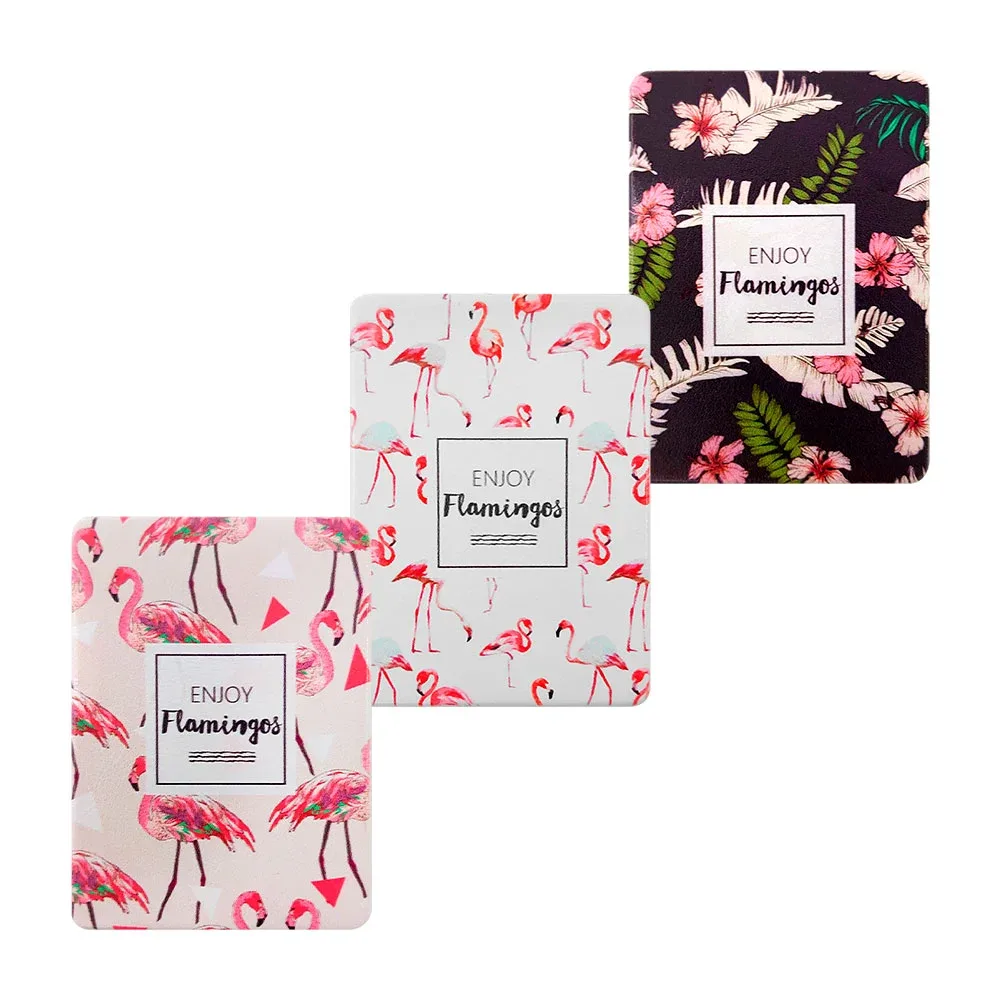 1pza Espejo rectangular de bolsillo doble con diseño de flamingos / 80-h03
