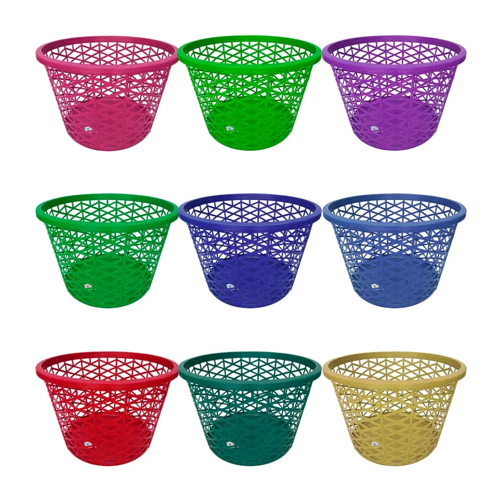 Canasto - cesto de plástico para la ropa sucia con diseño de rombos, variedad de colores / 053553 / canasto rombos