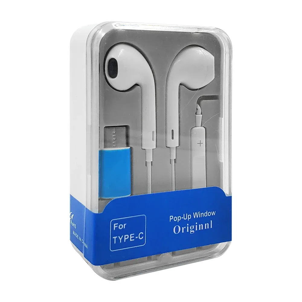 Audífonos alámbricos manos libres con entrada tipo c + control de volumen / pop-up window originnl