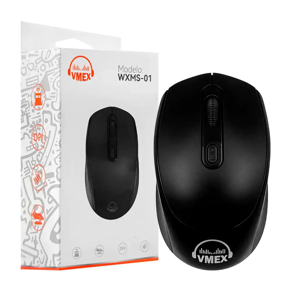Mouse pequeño inalámbrico con diseño ergonómico y receptor de largo alcance / wxms-01
