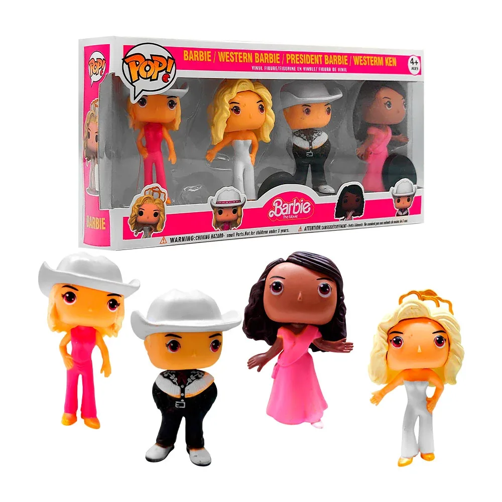 Paquete con 4 figuras pop coleccionables de muñeca, 9 cm, variedad de modelos