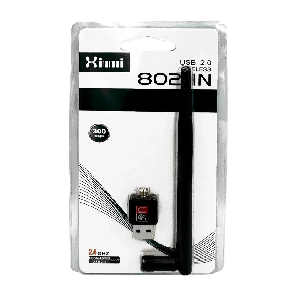 Antena wifi xinmi con adaptador usb, 300mbps y 2.4ghz / wireless usb adapter / wkl-0120