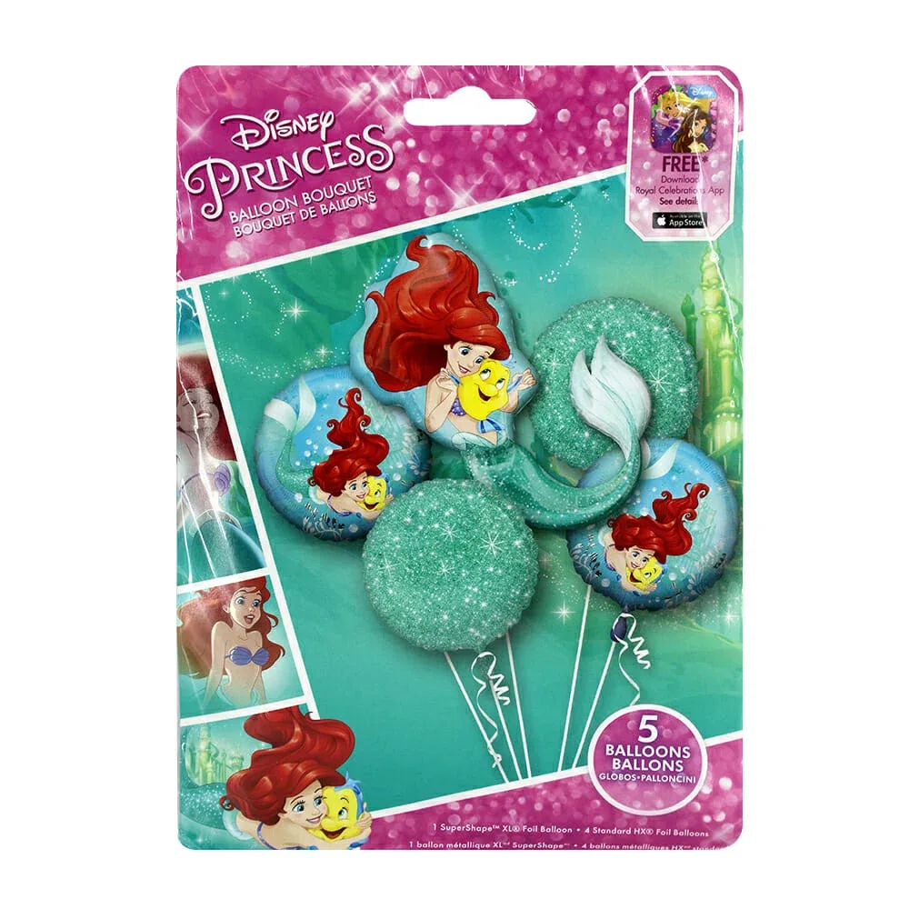 Set 5pzas globos con diseño de sirenita 33936