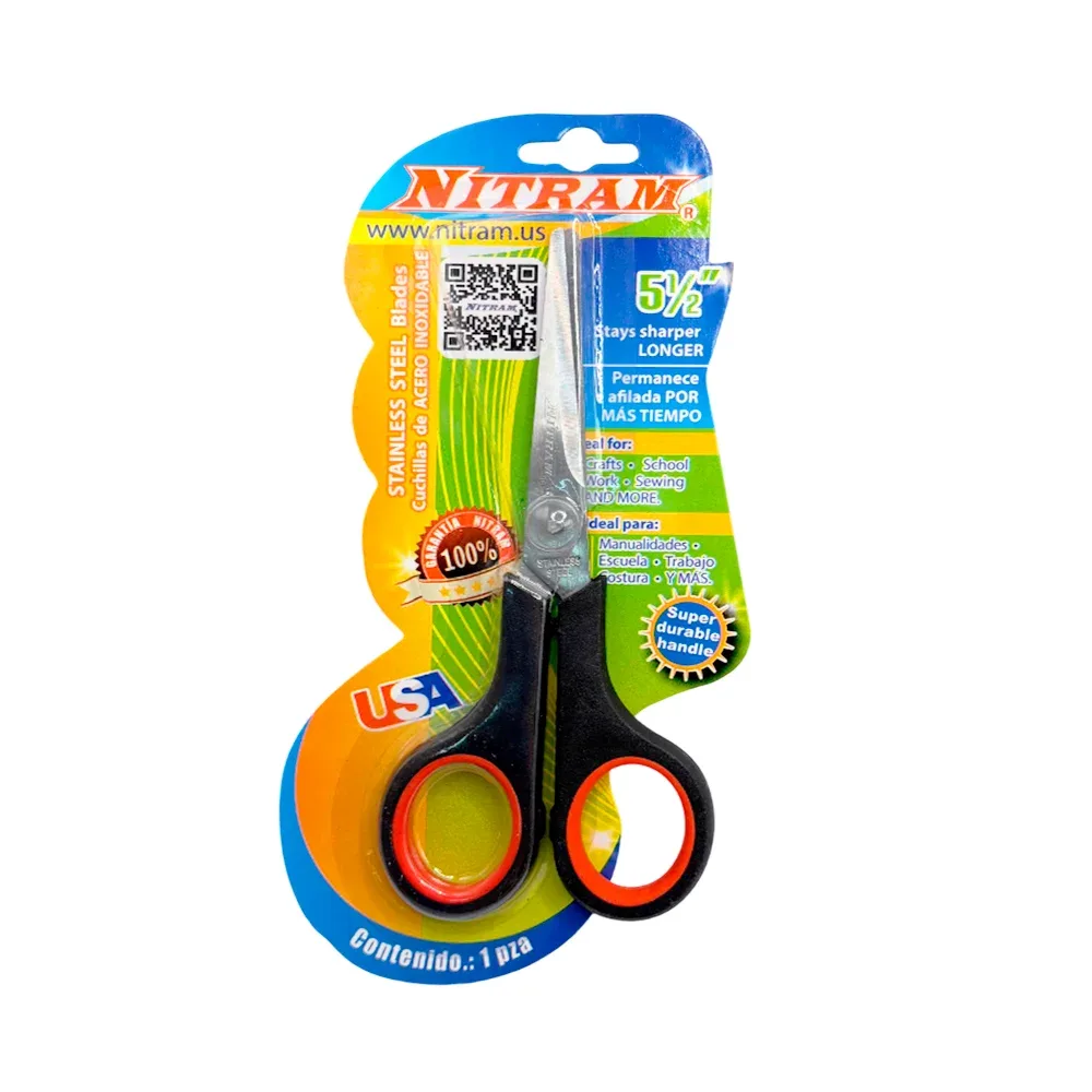 Tijeras metálicas pequeñas con mango de plástico, 5in