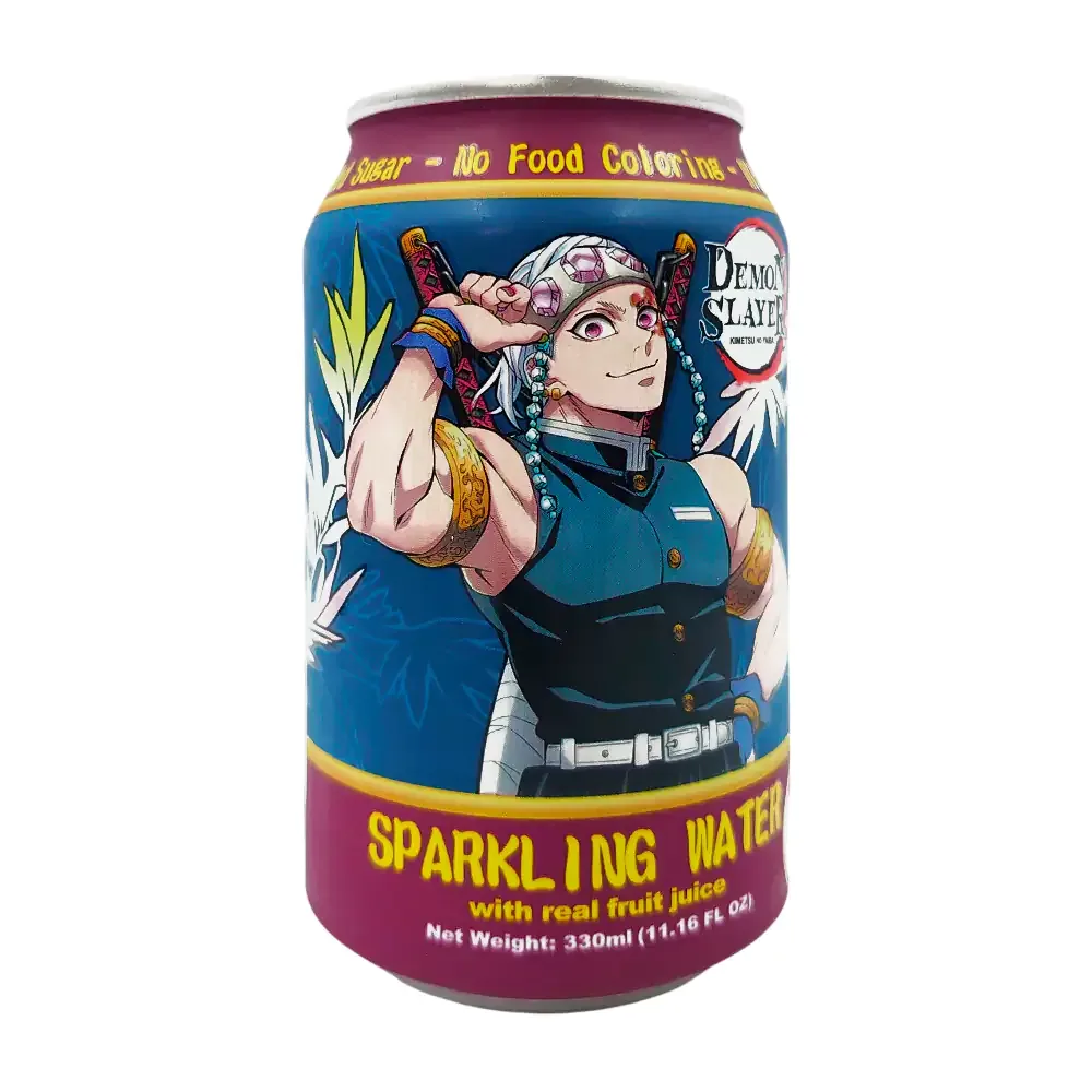 1pza lata coleccionable edición demon slayer uzui, agua gasificada sabor durazno, 330ml / 896968