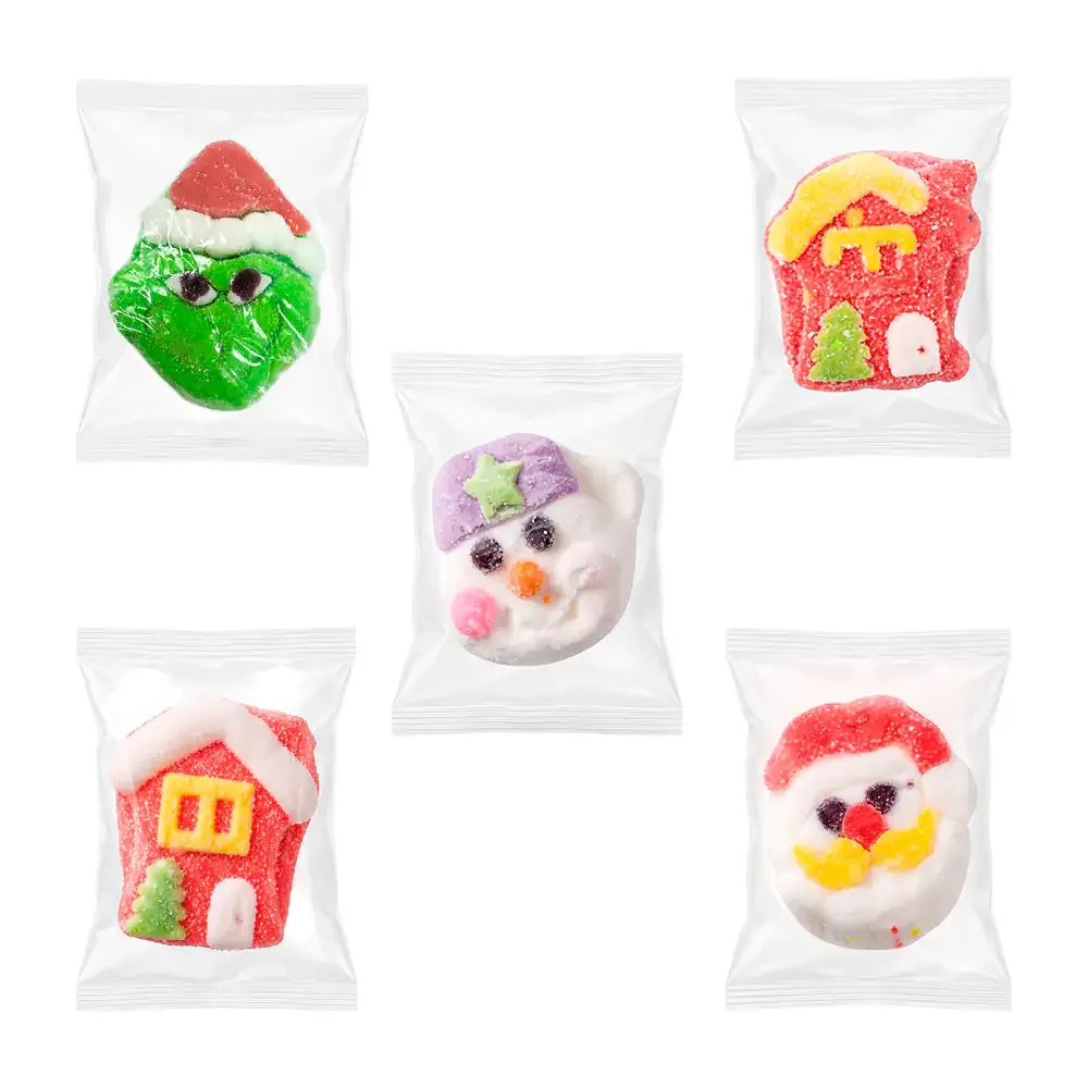 1pza Malvavisco con temática de navidad, aprox 10g, variedad