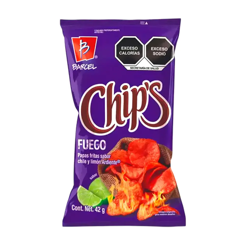 1pz bolsa chips fuego sabor chile y limón ardiente, 42g / 027148