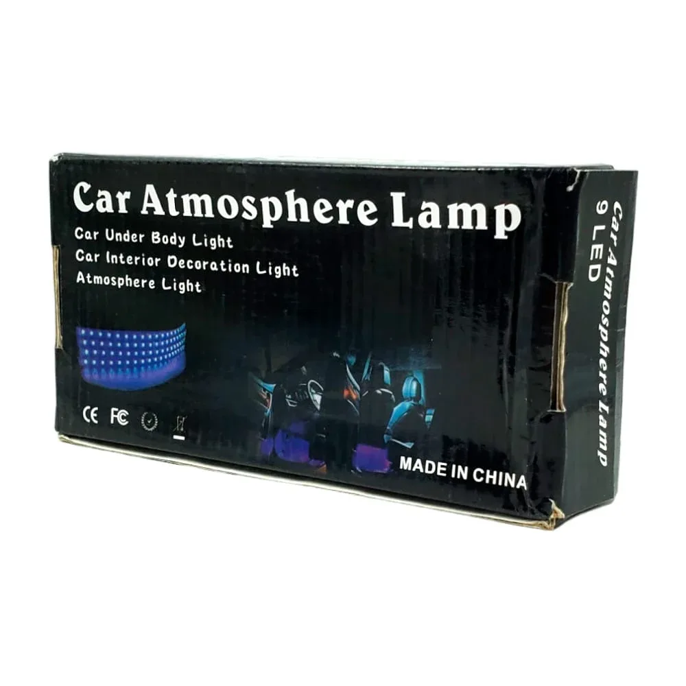 Luces led rgb para carro automóvil con control + 4 tiras de 9 leds y entrada tipo plug / car atmosphere lamp / 10543