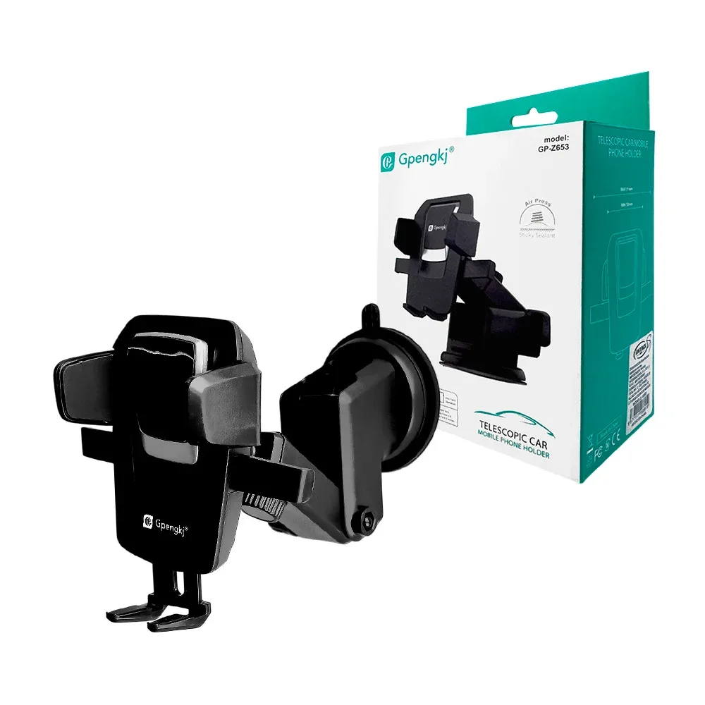1pza Soporte para celular ontenck de plástico, ajustable con base adherible / gp-z653