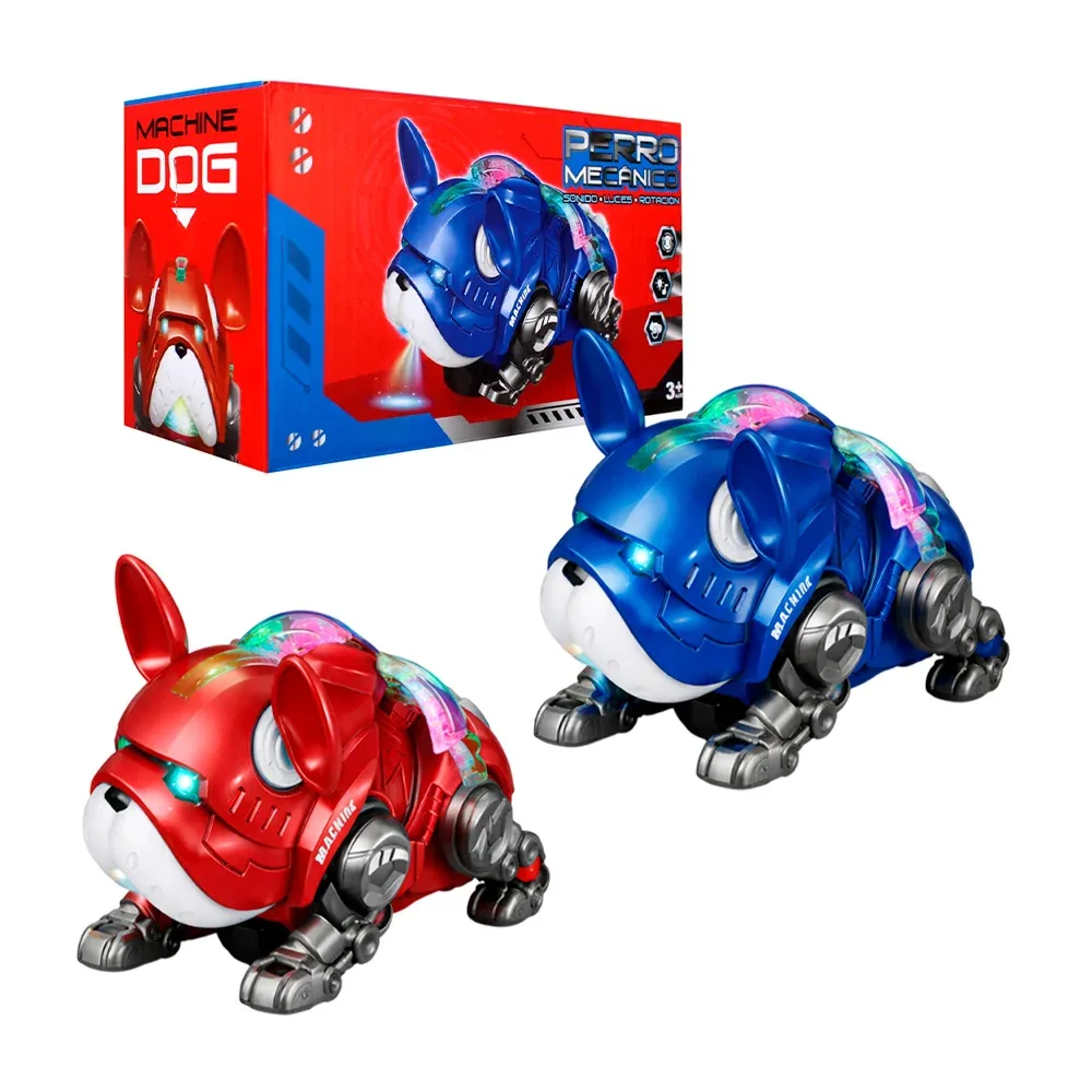 Perrito de juguete con movimiento, luz y sonido, variedad de colores / machine dog