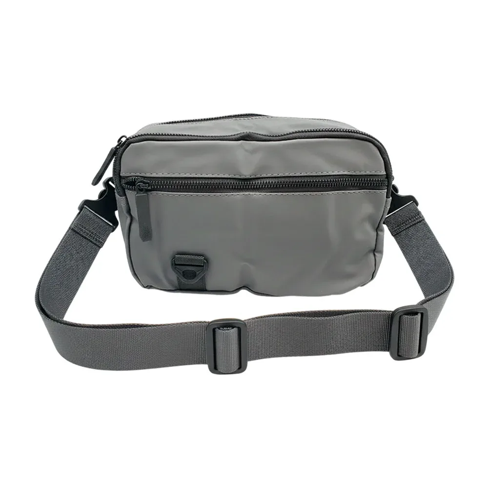 Cangurera lisa de tela impermeable con 4 compartimentos, ajustable, variedad