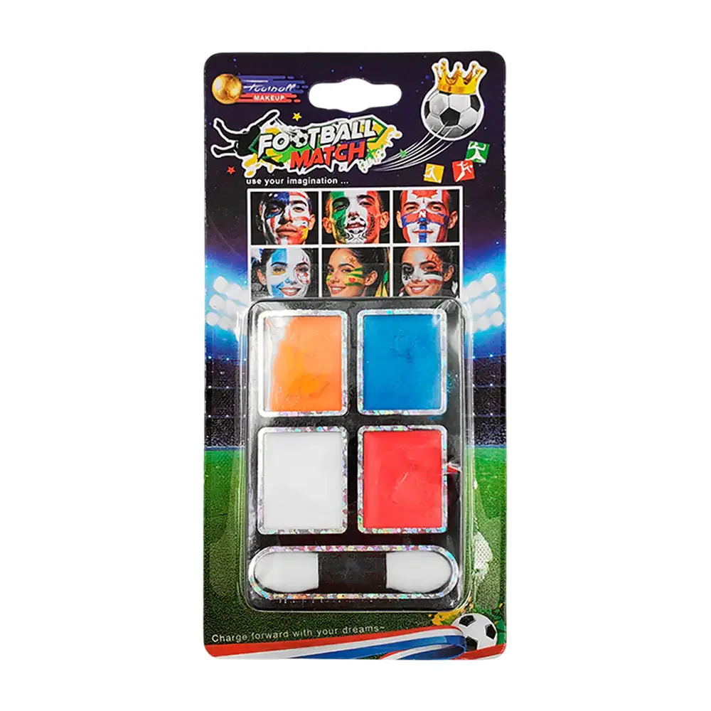 Blister con 4 mini pinturas de fantasía multifuncionales para la piel + brocha