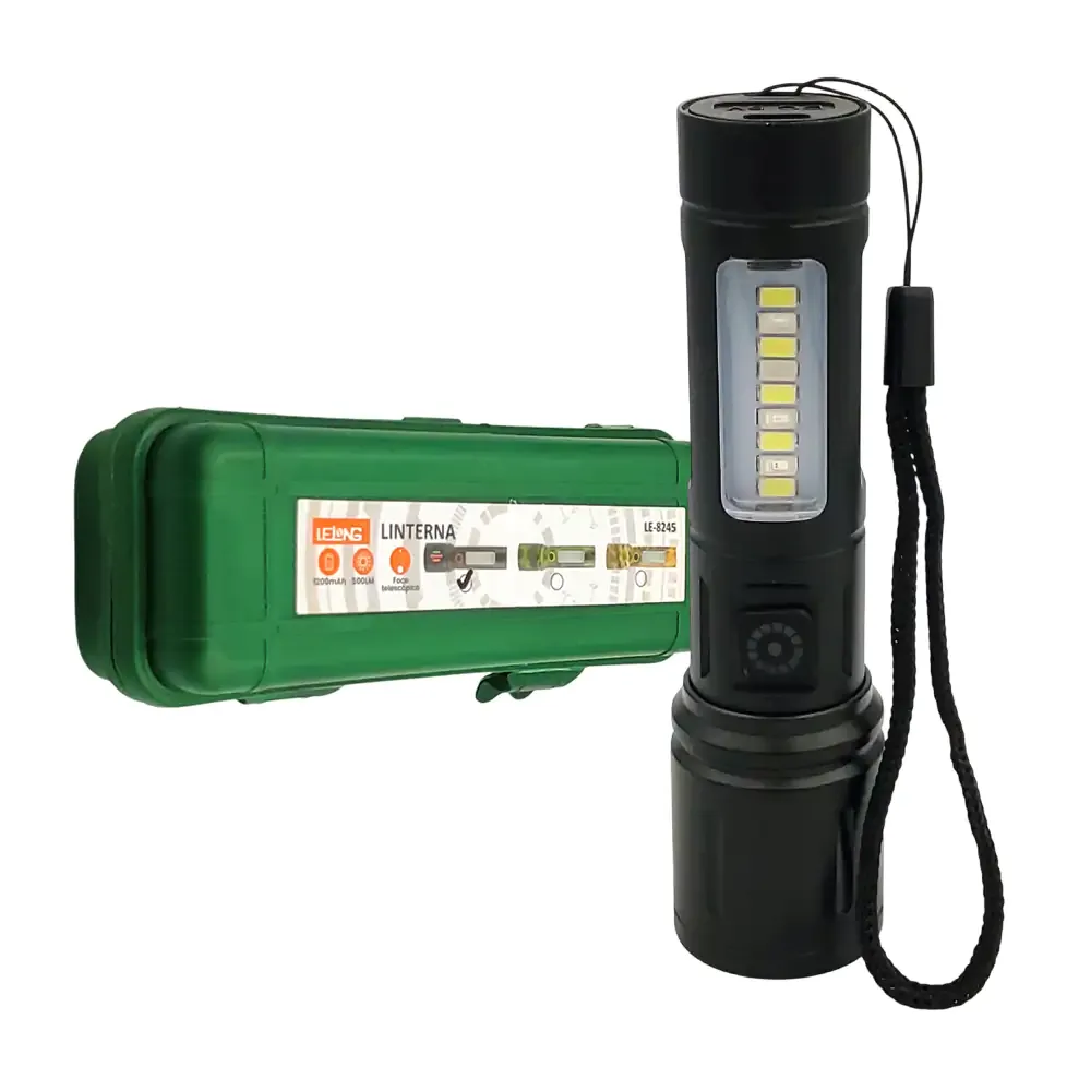 Lámpara linterna recargable, 500 lúmenes, foco telescopico, variedad de modelos