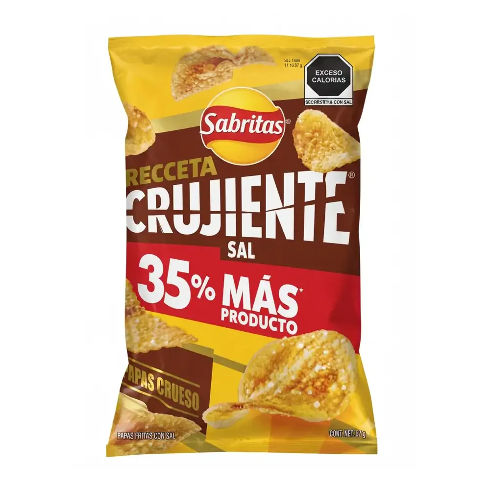 1pza Bolsa de sabritas receta crujiente con sal, 57g / 038657