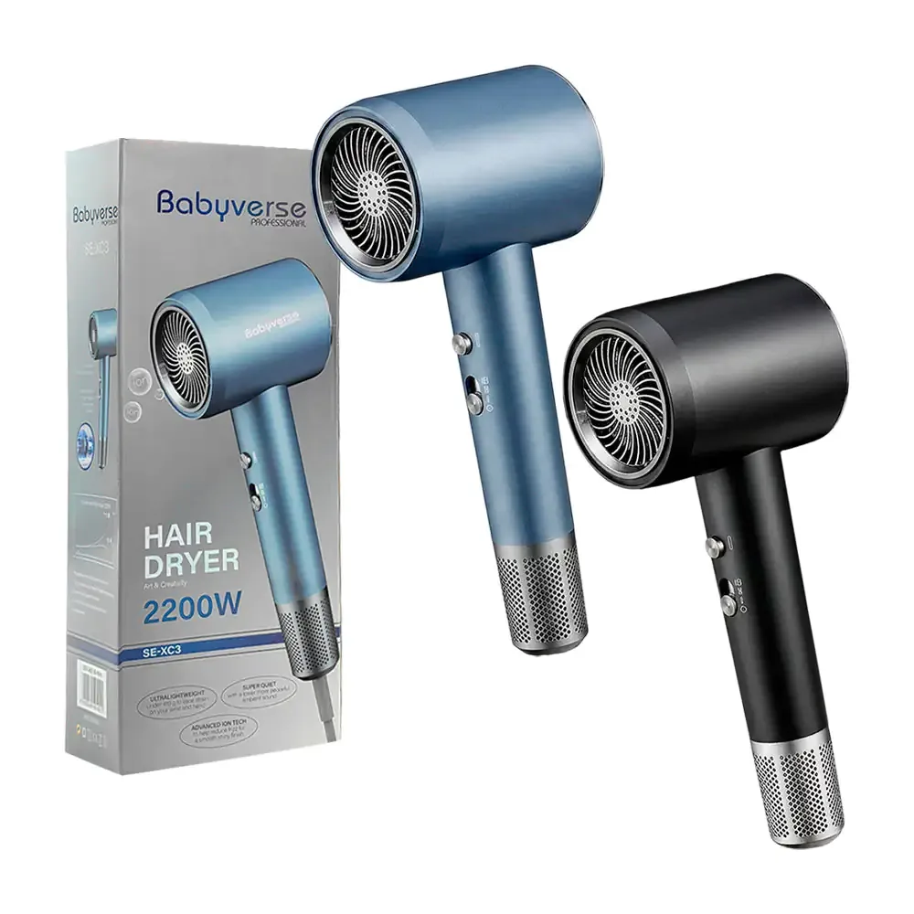 Secadora de cabello profesional babyverse de 2200w con temperatura ajustable
