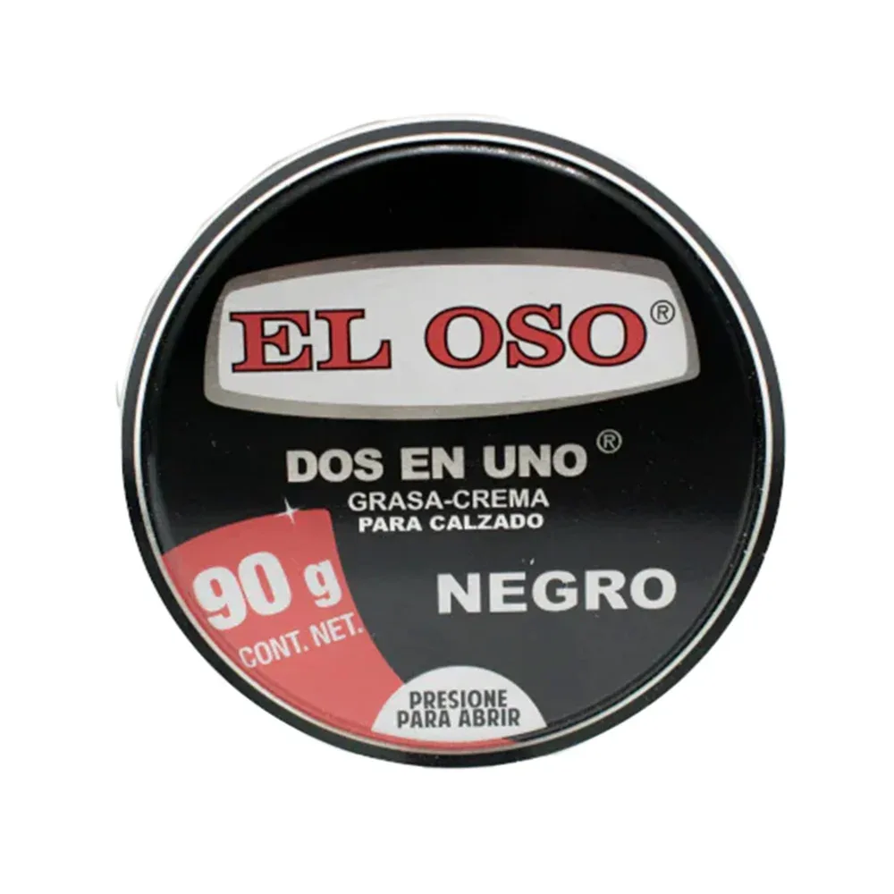1pza Lata 2 en 1 grasa y crema para calzado en color negro, 90g / 8014a