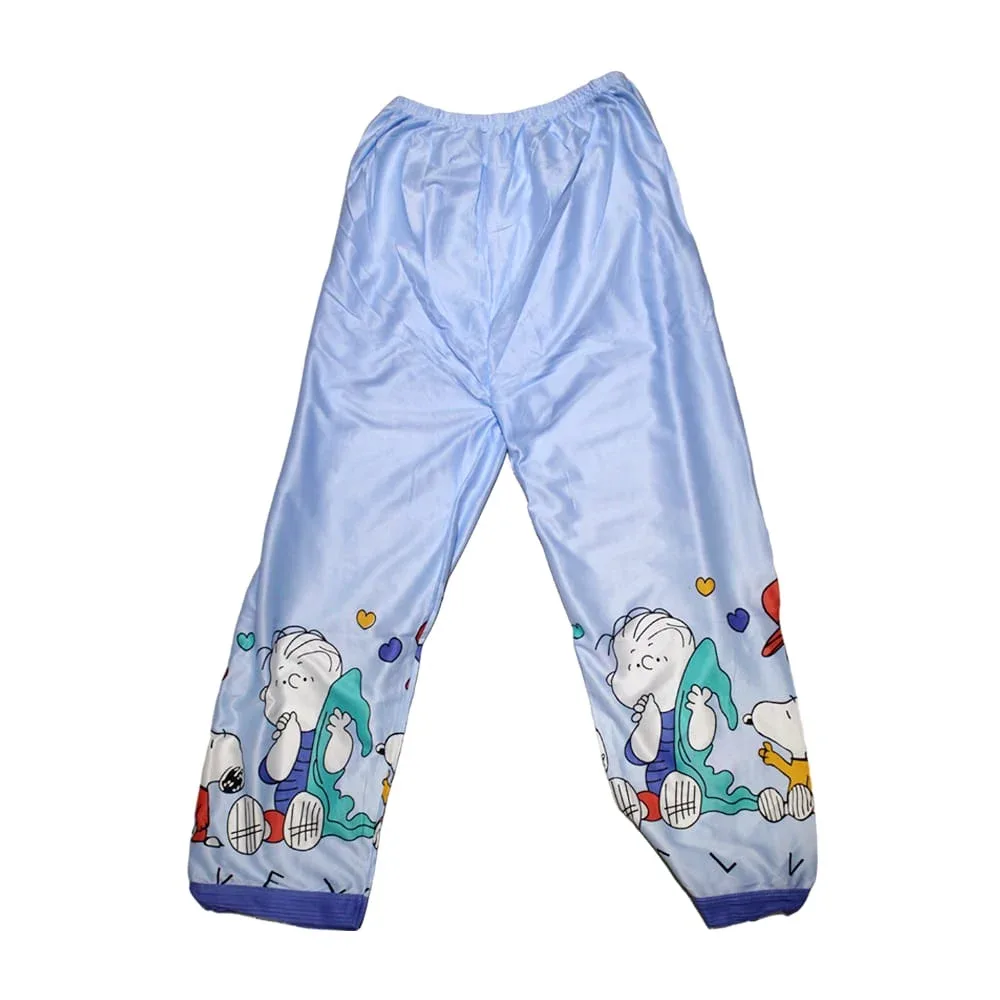 Conjunto pijama para adulto de 3 piezas, pans, short y camisa de manga corta con botones + diseño de snoopy / 2408