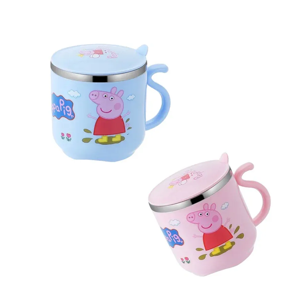 Taza termo pequeño infantil con tapa diseño de peppa pig, variedad de diseños / b014